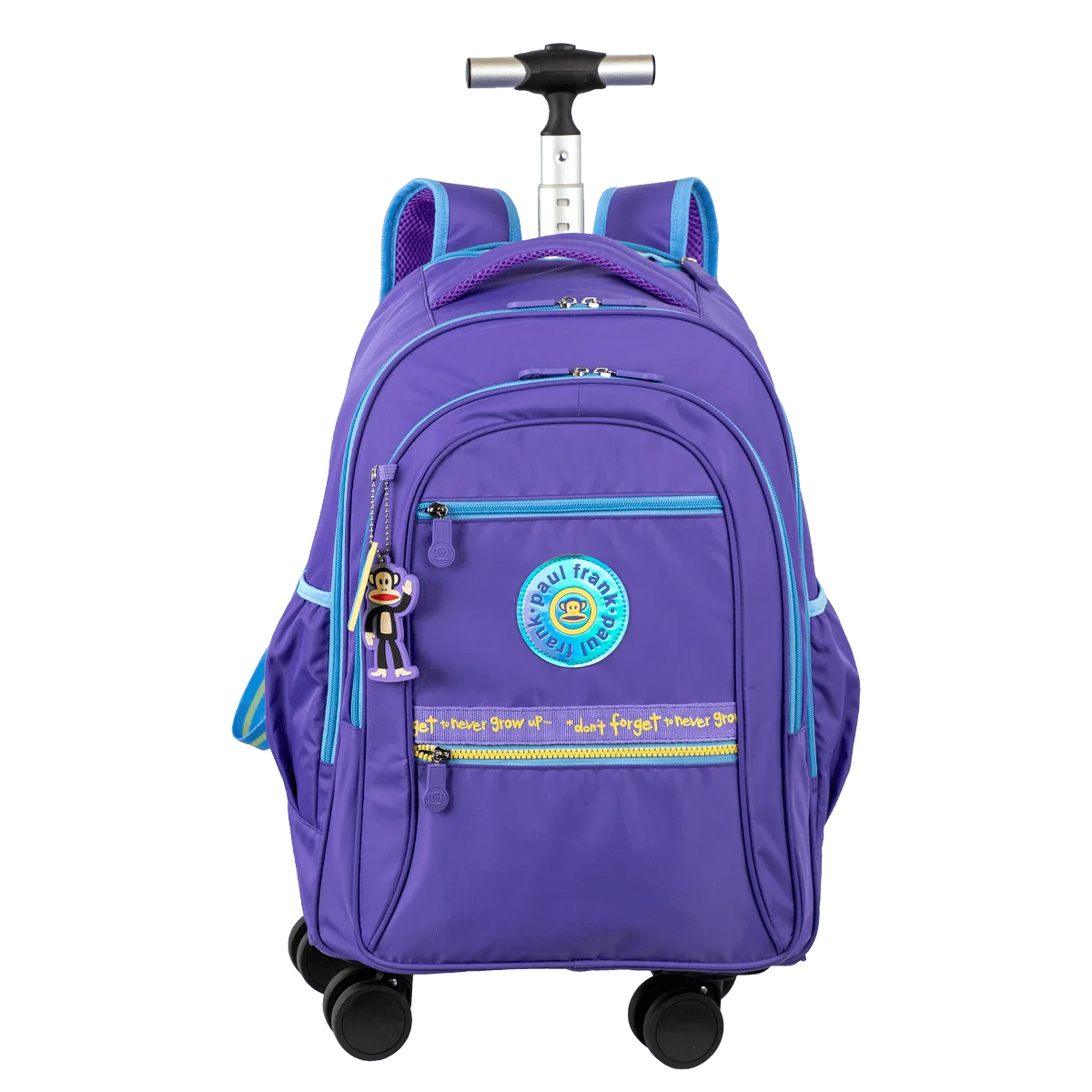 Mochila Carrinho 4 Rodas Duplas Paul Frank Fun - Lilás