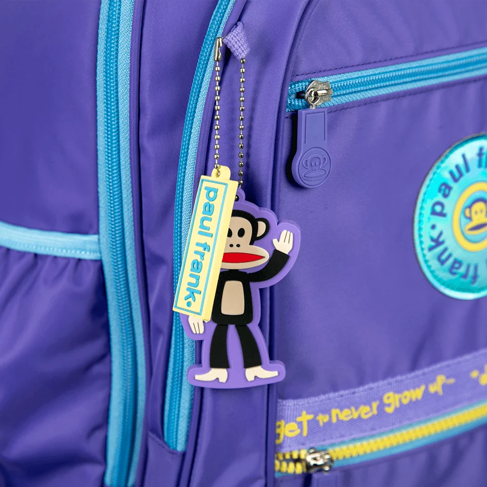 Mochila Carrinho 4 Rodas Duplas Paul Frank Fun - Lilás