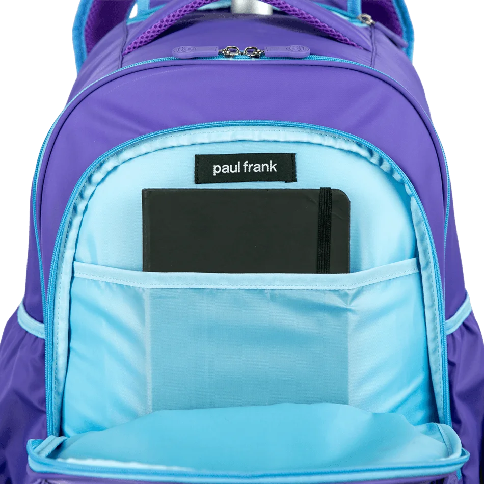 Mochila Carrinho 4 Rodas Duplas Paul Frank Fun - Lilás