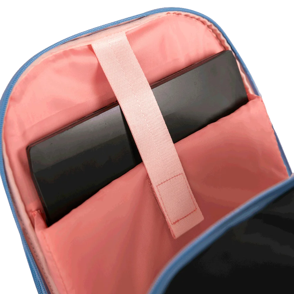 Mochila Carrinho 4 Rodas Duplas Paul Frank Fun - Preto e Rosa