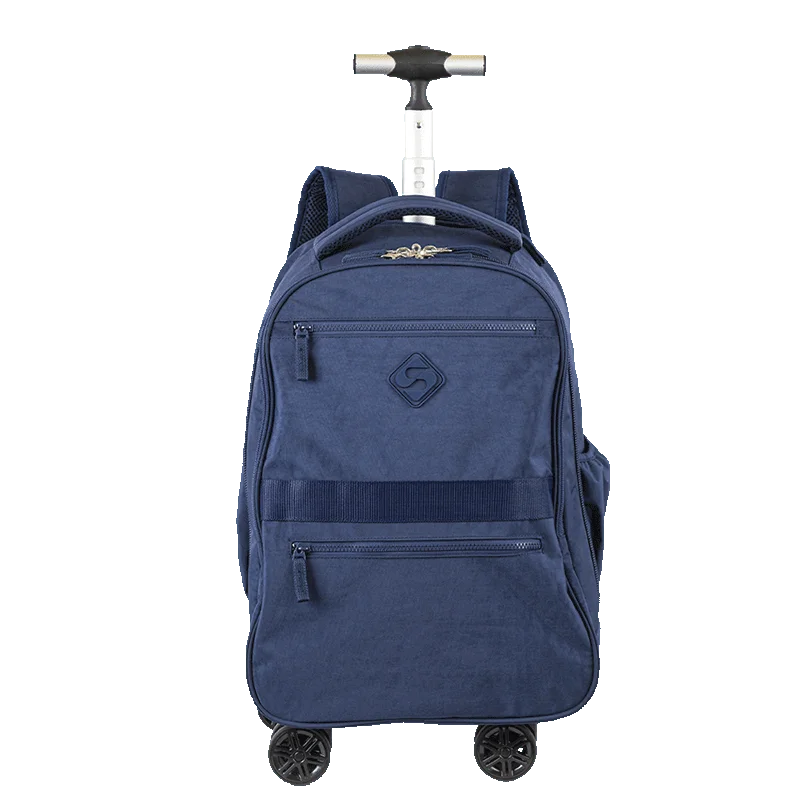 Mochila Carrinho 4 Rodas Duplas Sestini Rolling Crinkle - Azul