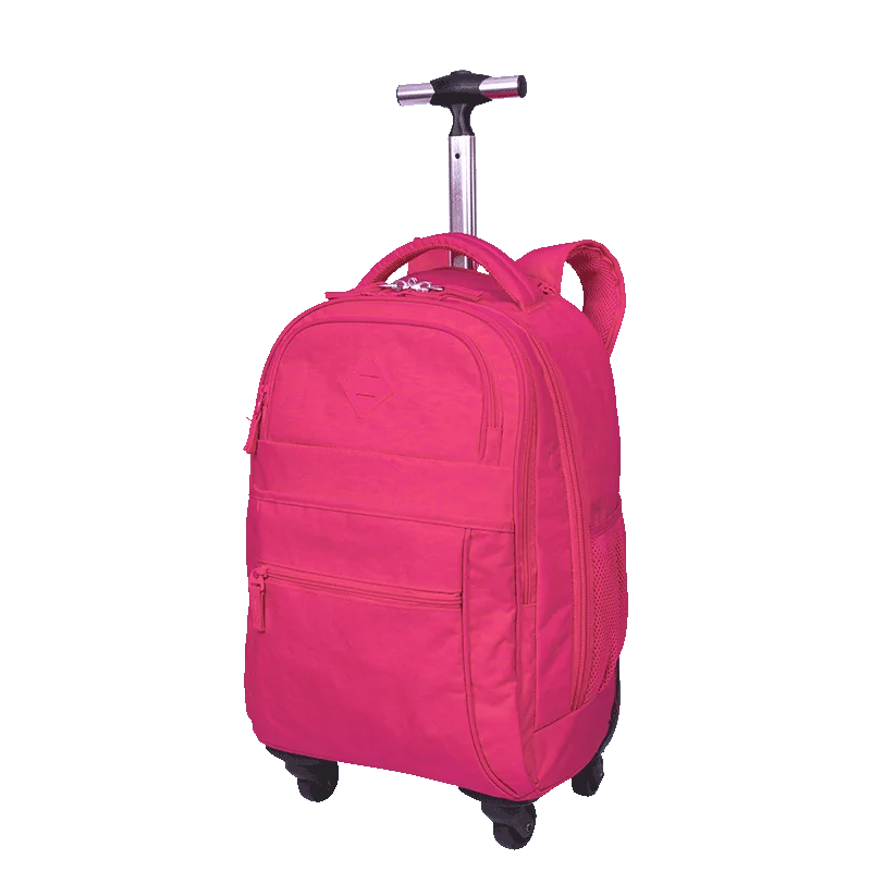 Mochila Carrinho 4 Rodas Sestini Rolling Crinkle Rosa - Pink