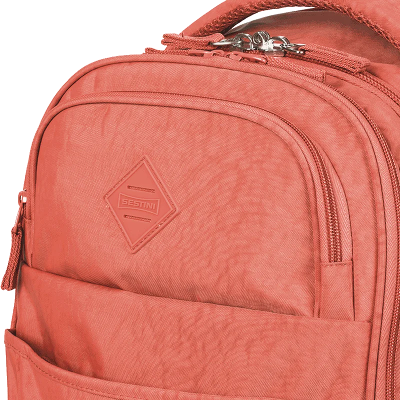 Mochila Carrinho 4 Rodas Sestini Rolling Grande Crinkle Laranja - Apricot