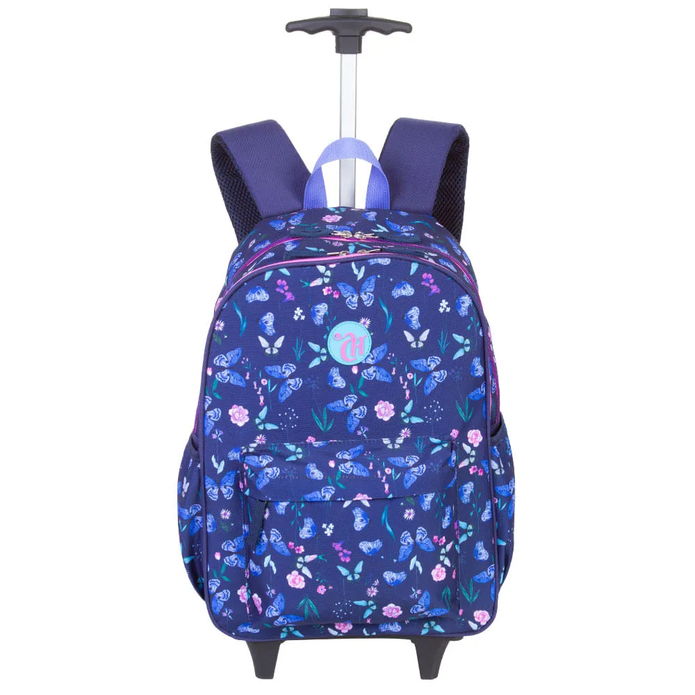 Mochila Carrinho Externo Capricho Student - Borboletas
