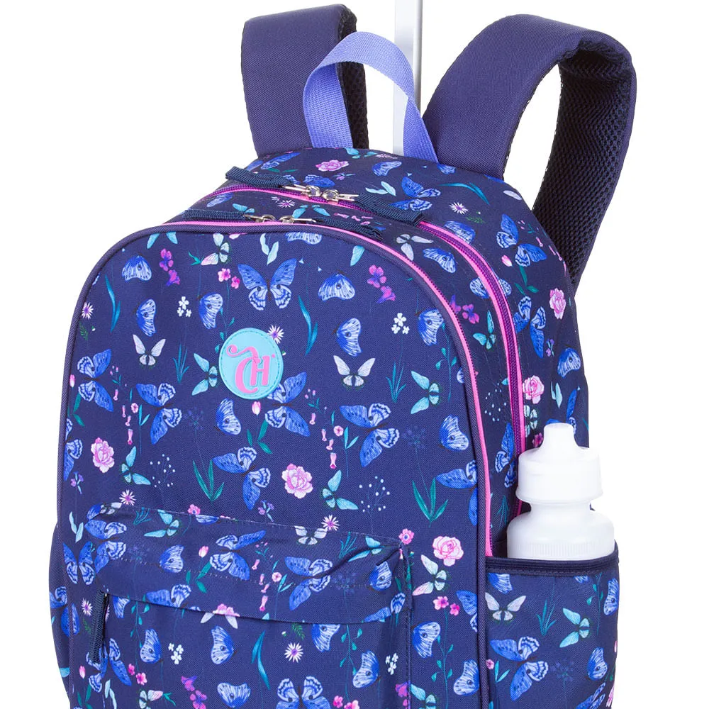 Mochila Carrinho Externo Capricho Student - Borboletas