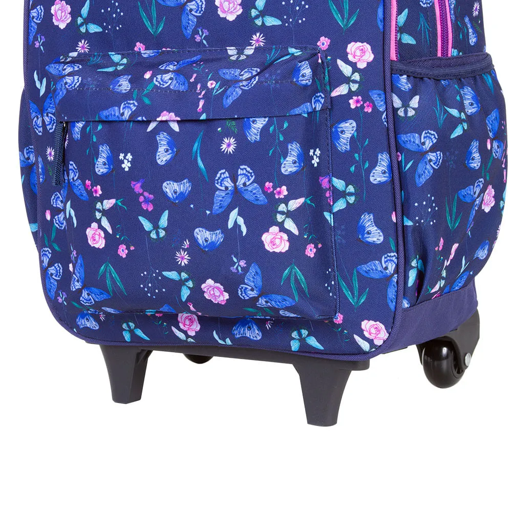 Mochila Carrinho Externo Capricho Student - Borboletas