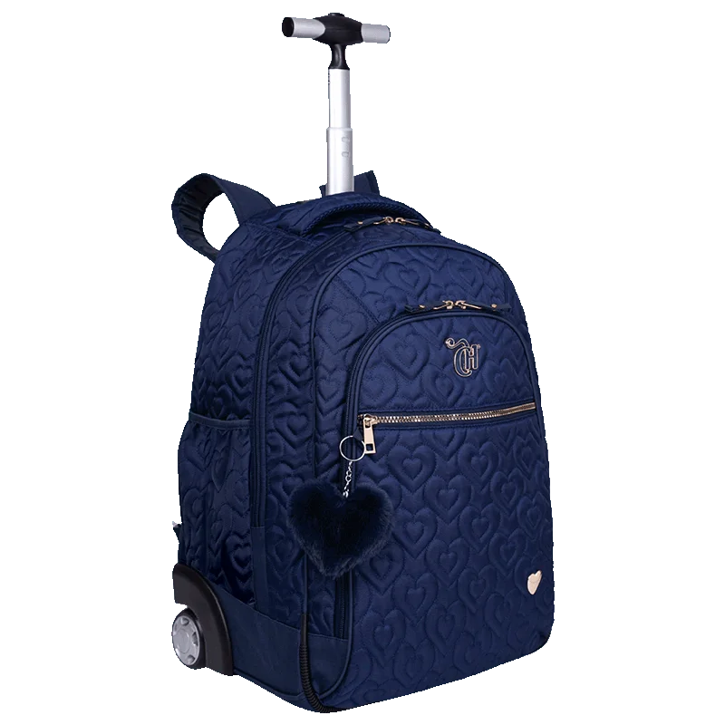 Mochila Carrinho Grande Capricho Crush Azul Marinho