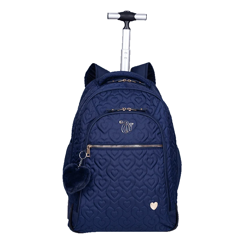 Mochila Carrinho Grande Capricho Crush Azul Marinho