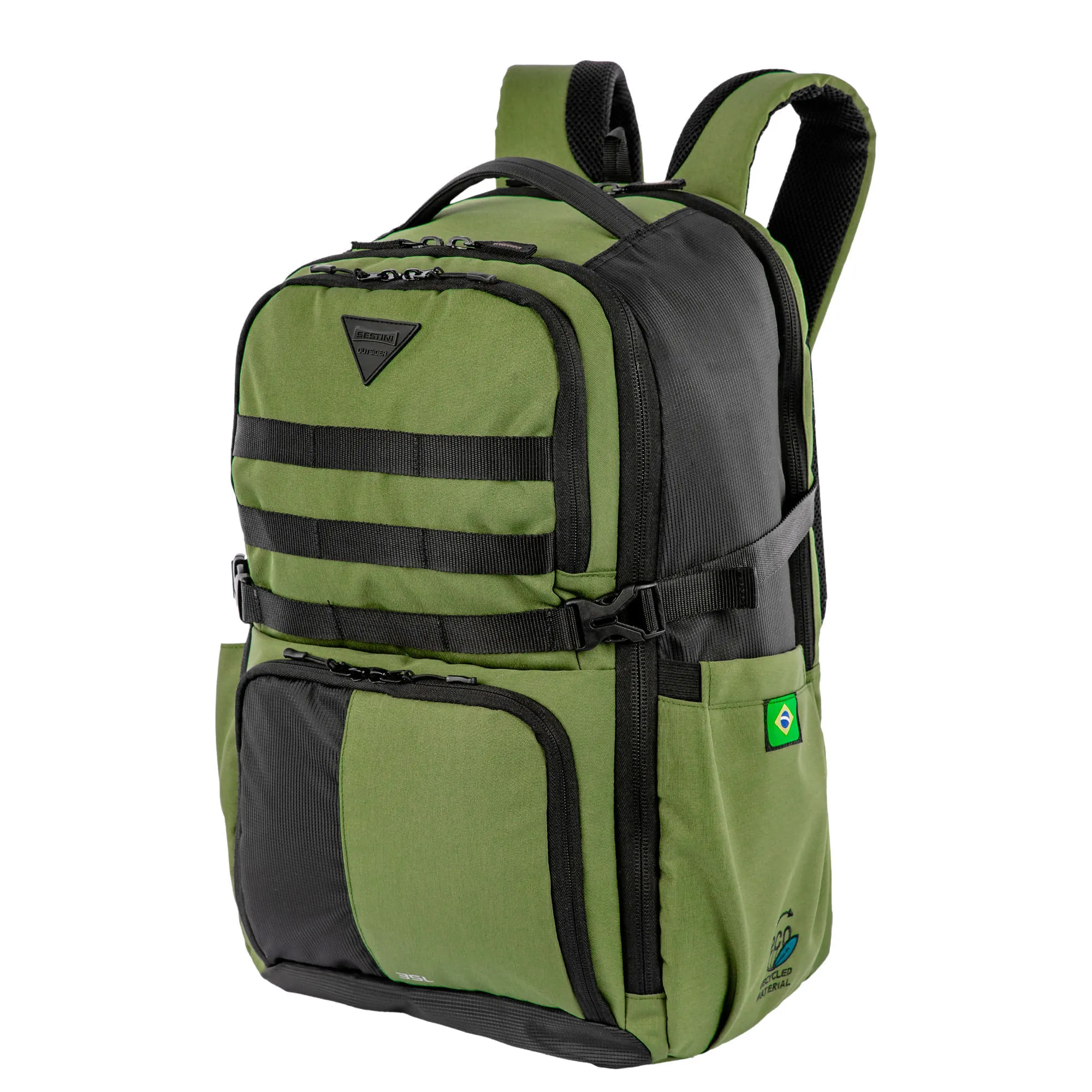 Mochila GG 2 Compartimentos Sestini Outsider Army - Verde