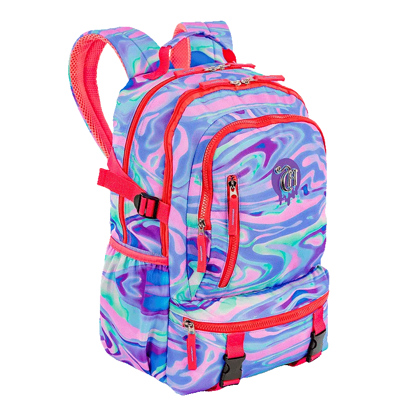 Mochila Grande 2 Compartimentos Capricho Abstract Colorido - Aura