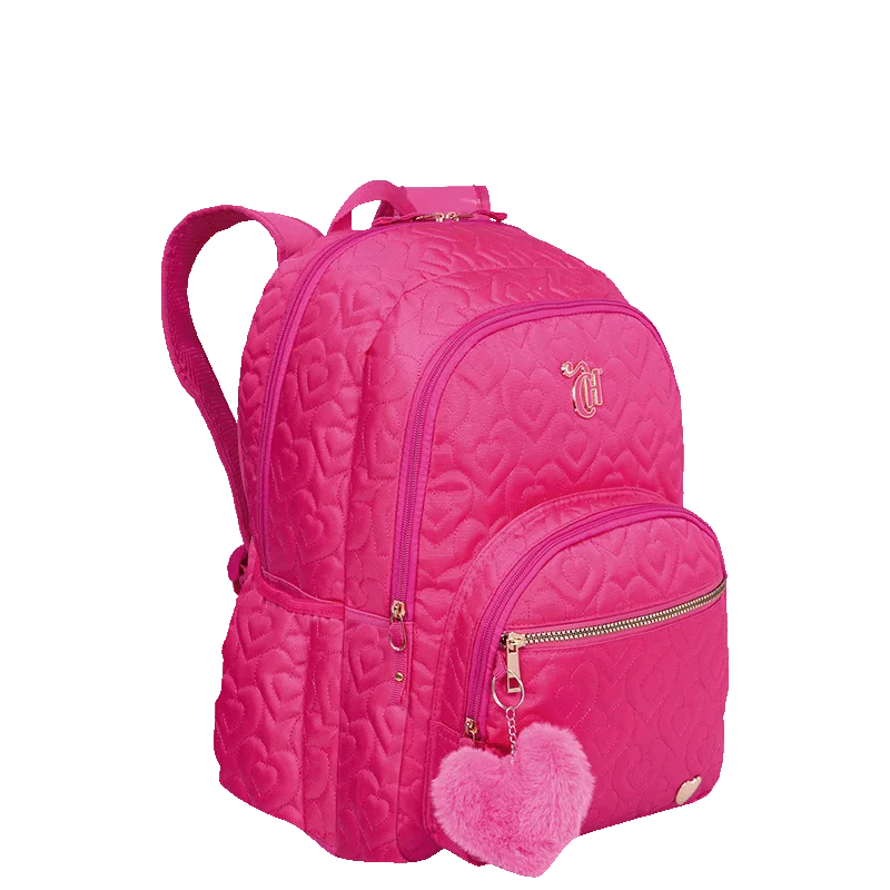 Mochila Grande 2 Compartimentos Capricho Crush Rosa