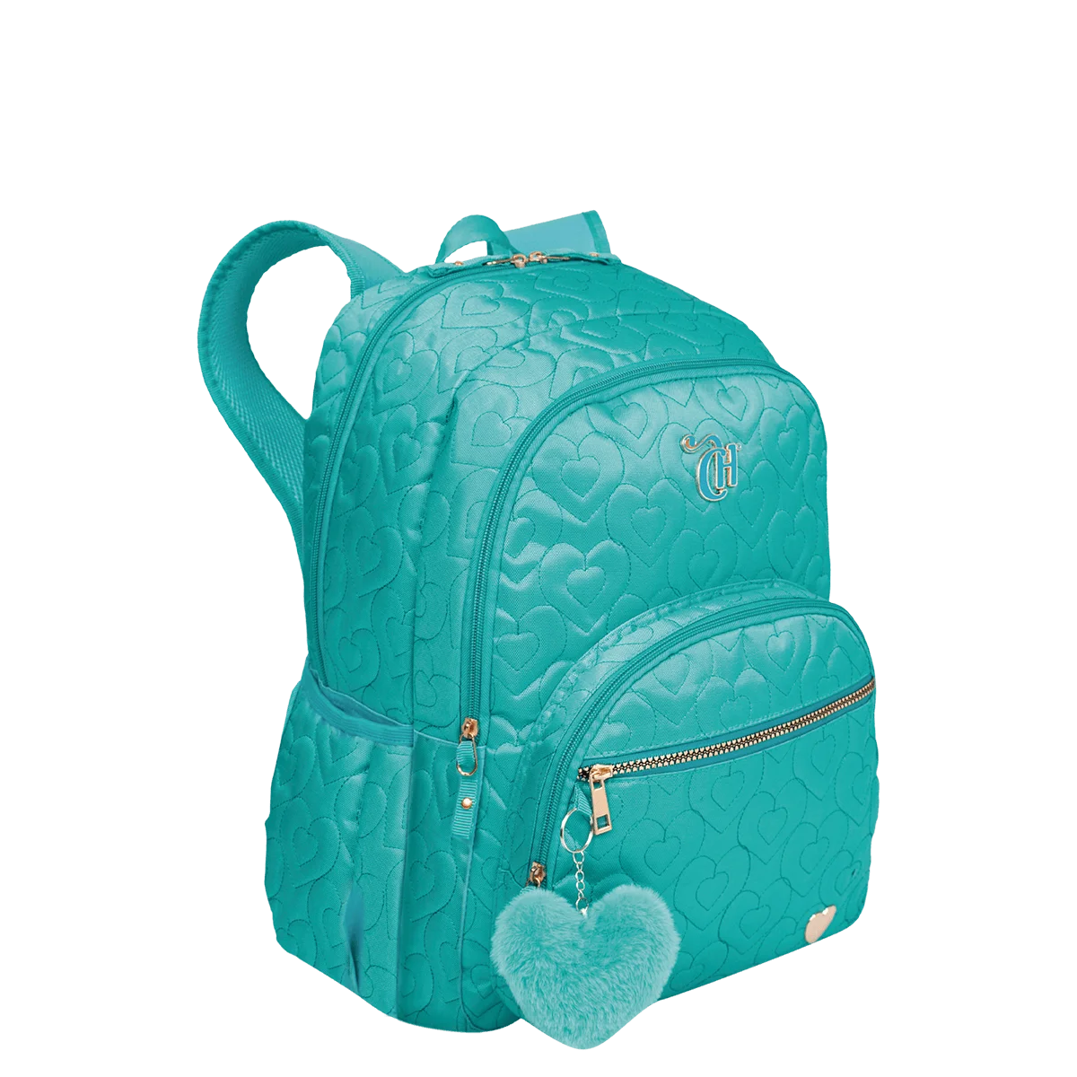 Mochila Grande 2 Compartimentos Capricho Crush Turquesa