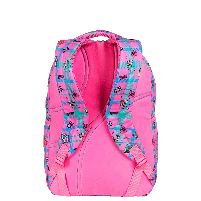 Mochila Grande 2 Compartimentos Capricho Student School - Rosa Claro