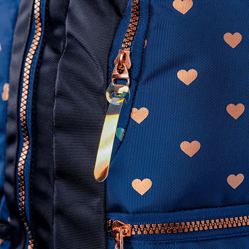 Mochila Grande 2 Compartimentos Capricho Wishes - Azul