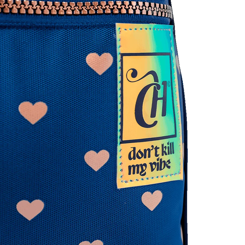 Mochila Grande 2 Compartimentos Capricho Wishes - Azul
