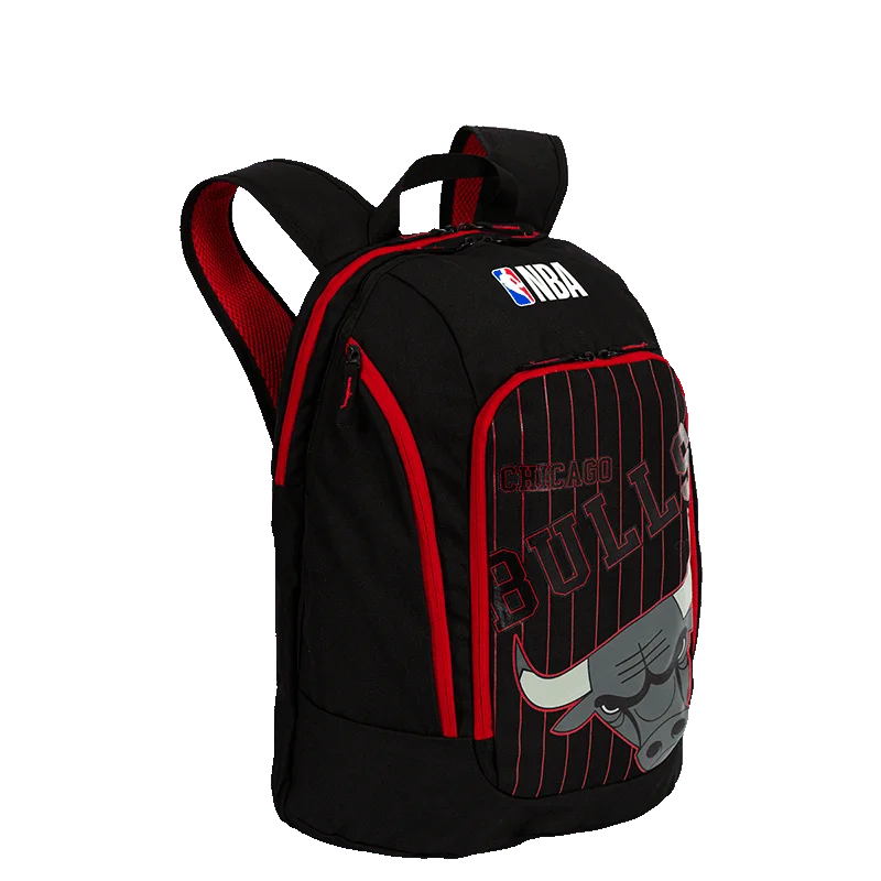 Mochila Grande 2 Compartimentos NBA Legend Chicago - Preto e Vermelho