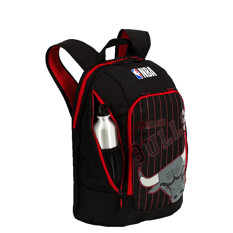 Mochila Grande 2 Compartimentos NBA Legend Chicago - Preto e Vermelho