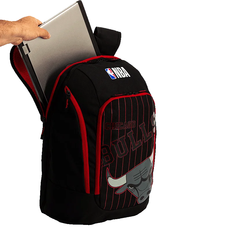 Mochila Grande 2 Compartimentos NBA Legend Chicago - Preto e Vermelho