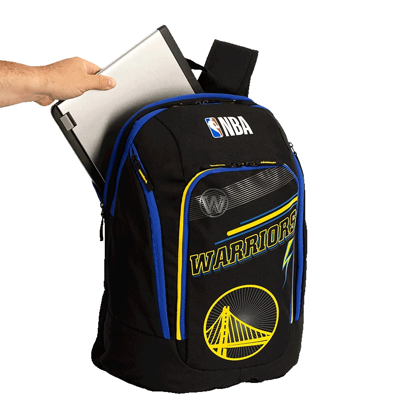 Mochila Grande 2 Compartimentos NBA Legend Golden State - Preto e Azul