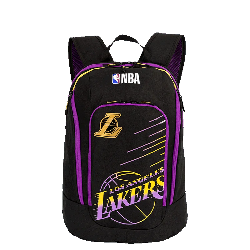 Mochila Grande 2 Compartimentos NBA Legend Lakers - Preto e Roxo