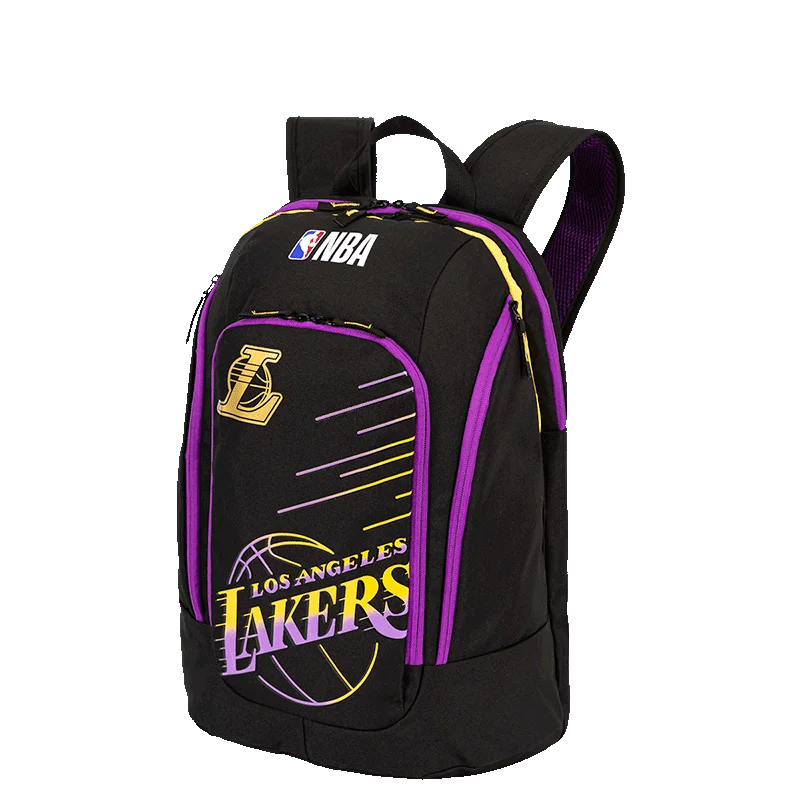 Mochila Grande 2 Compartimentos NBA Legend Lakers - Preto e Roxo