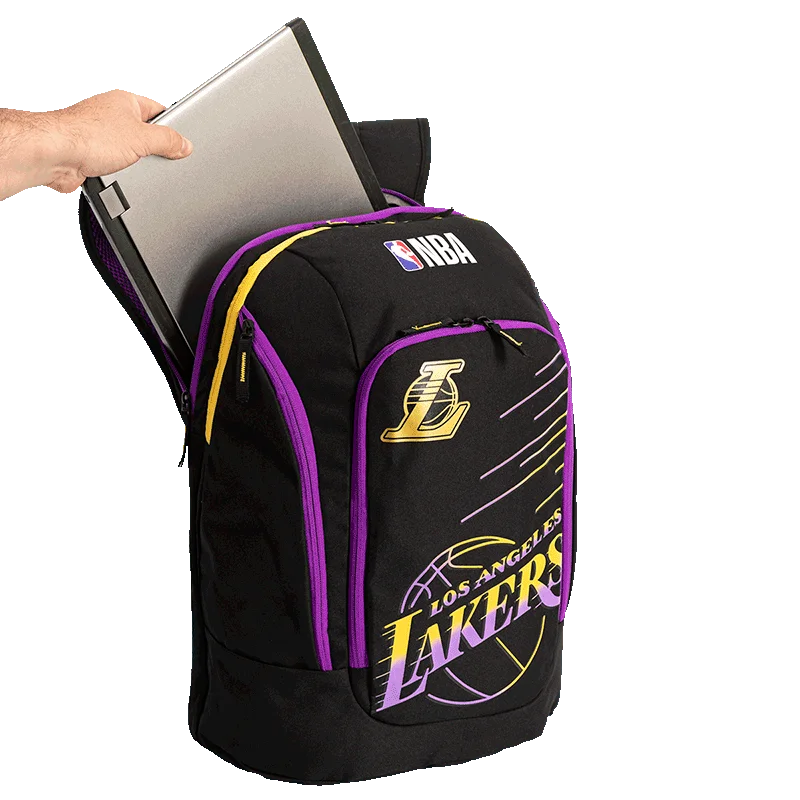 Mochila Grande 2 Compartimentos NBA Legend Lakers - Preto e Roxo