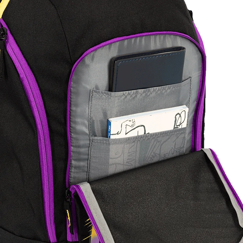 Mochila Grande 2 Compartimentos NBA Legend Lakers - Preto e Roxo