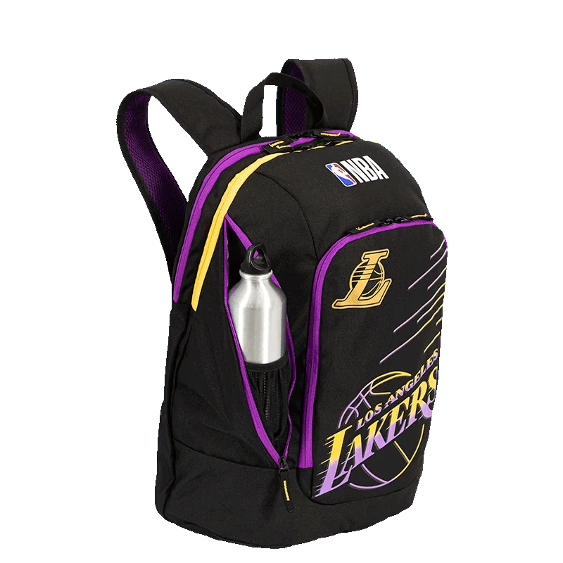 Mochila Grande 2 Compartimentos NBA Legend Lakers - Preto e Roxo