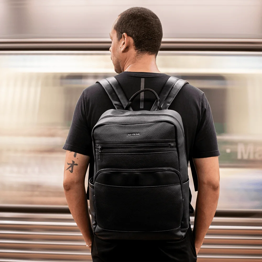 Mochila Grande 2 Compartimentos Notebook 15,6 Sestini Core - Preto