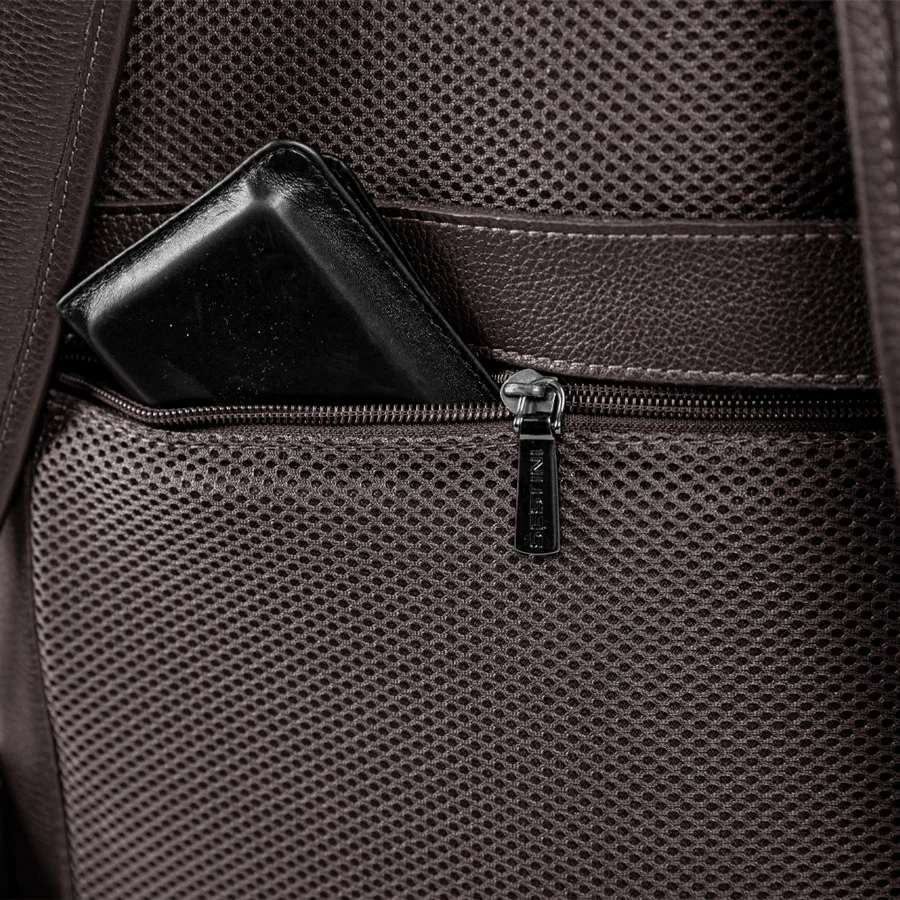 Mochila Grande 2 Compartimentos Notebook 15,6 Sestini Prime Couro - Café