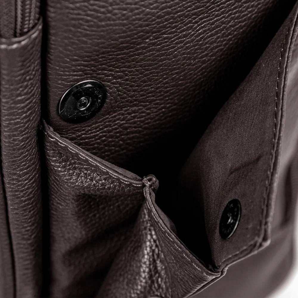 Mochila Grande 2 Compartimentos Notebook 15,6 Sestini Prime Couro - Café