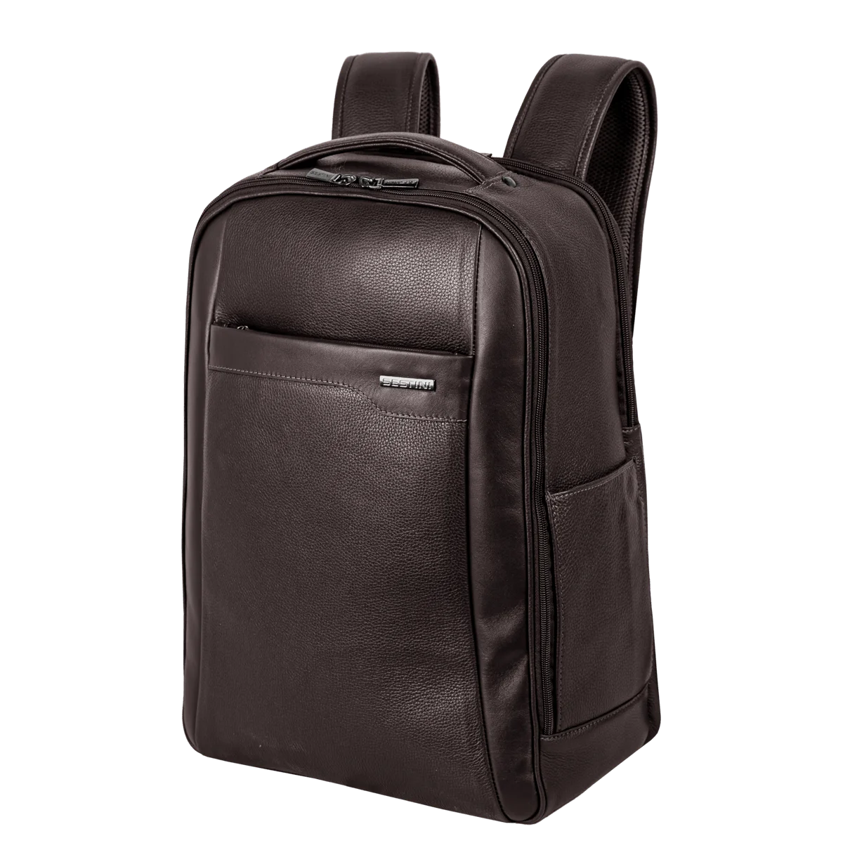Mochila Grande 2 Compartimentos Notebook 15,6 Sestini Prime Couro - Café