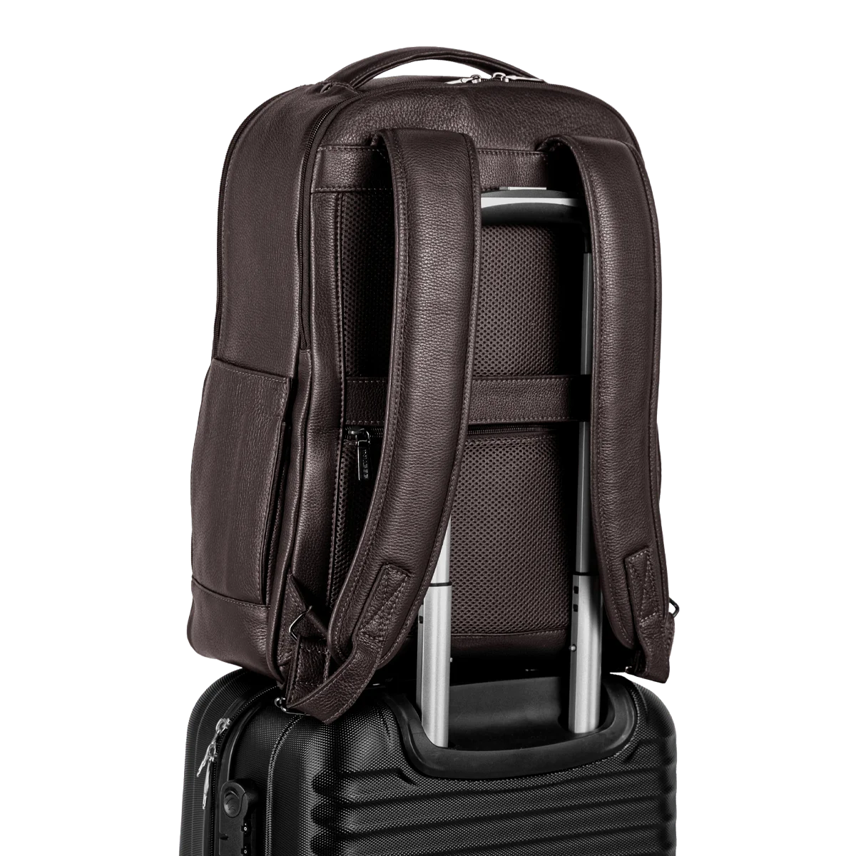 Mochila Grande 2 Compartimentos Notebook 15,6 Sestini Prime Couro - Café