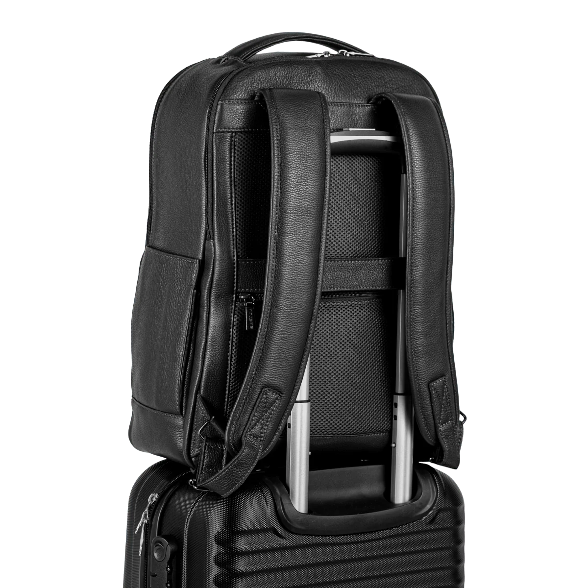 Mochila Grande 2 Compartimentos Notebook 15,6 Sestini Prime Couro - Preto