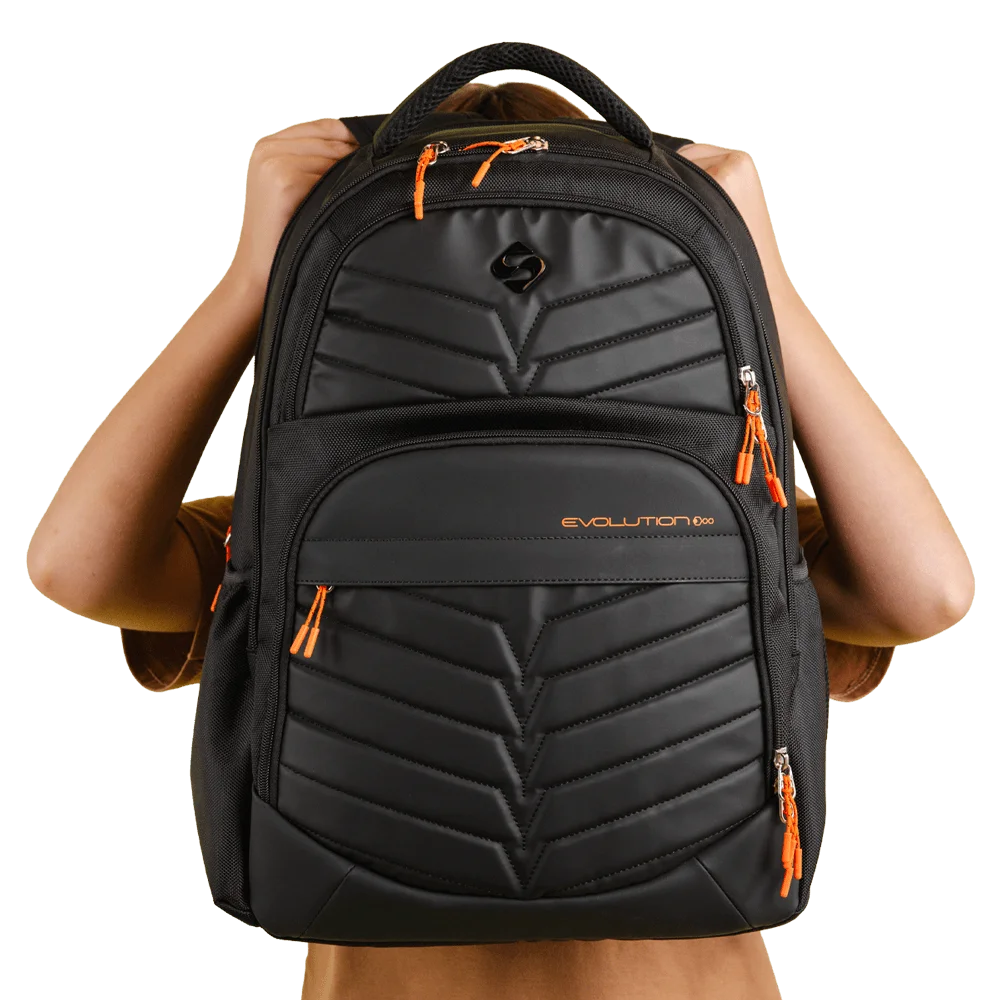 Mochila Grande 2 Compartimentos Notebook Sestini Evolution - Black Fire