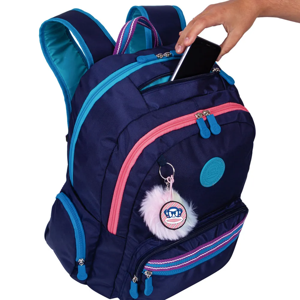 Mochila Grande 2 Compartimentos Paul Frank 21T04 Azul
