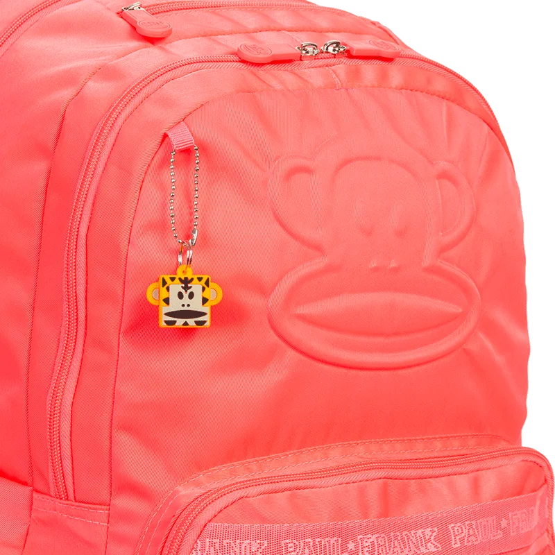 Mochila Grande 2 Compartimentos Paul Frank Classics Neon Laranja - Papaya