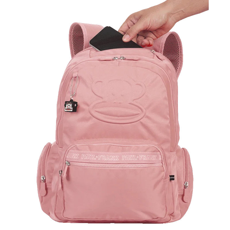 Mochila Grande 2 Compartimentos Paul Frank Classics - Rosa