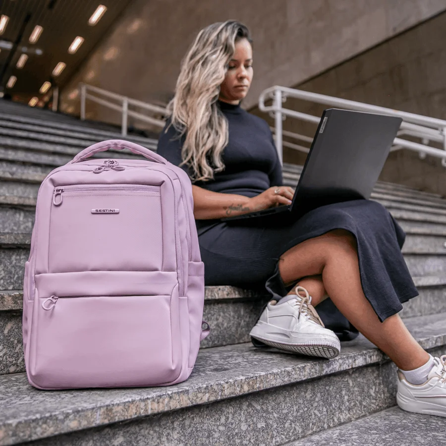 Mochila Grande 2 compartimentos Notebook 15,6 Sestini Hydroblock F - Rosa