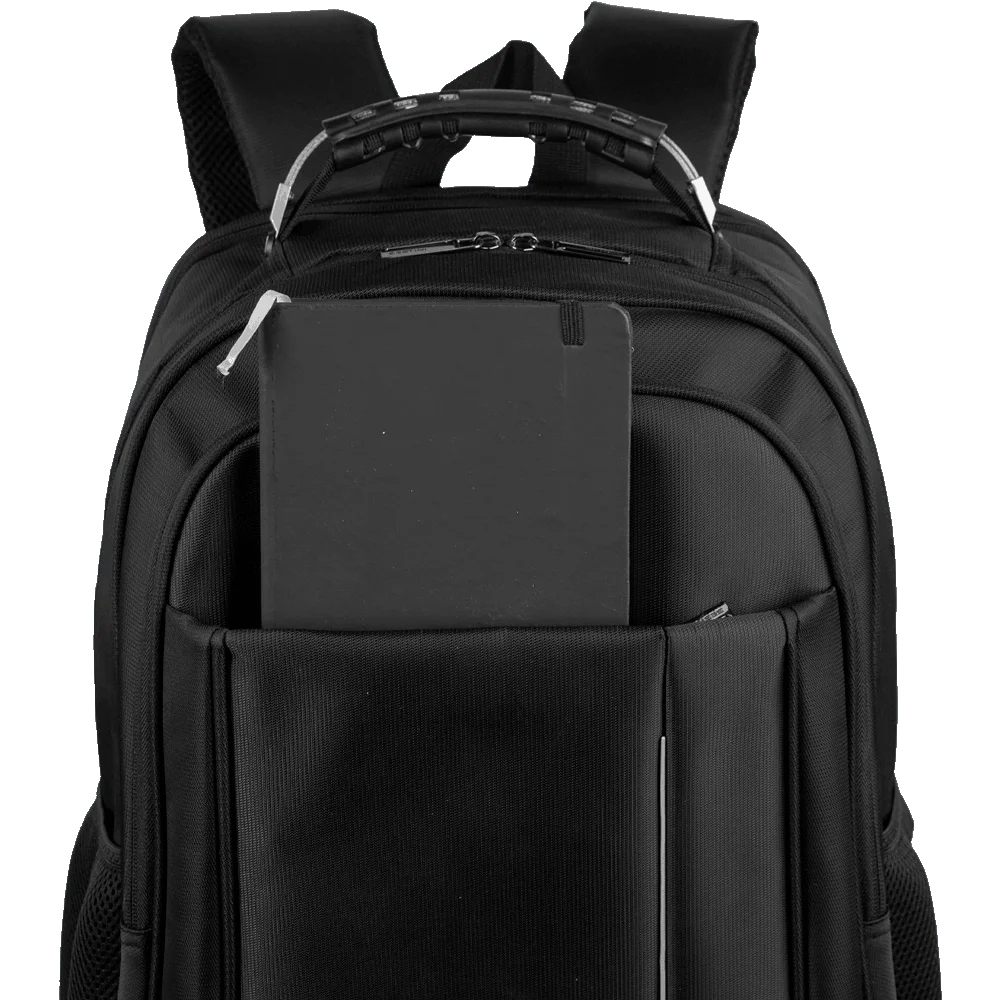Mochila Grande 3 Compartimentos Com Cabo de Aço Notebook 17" Sestini Impact - Preto