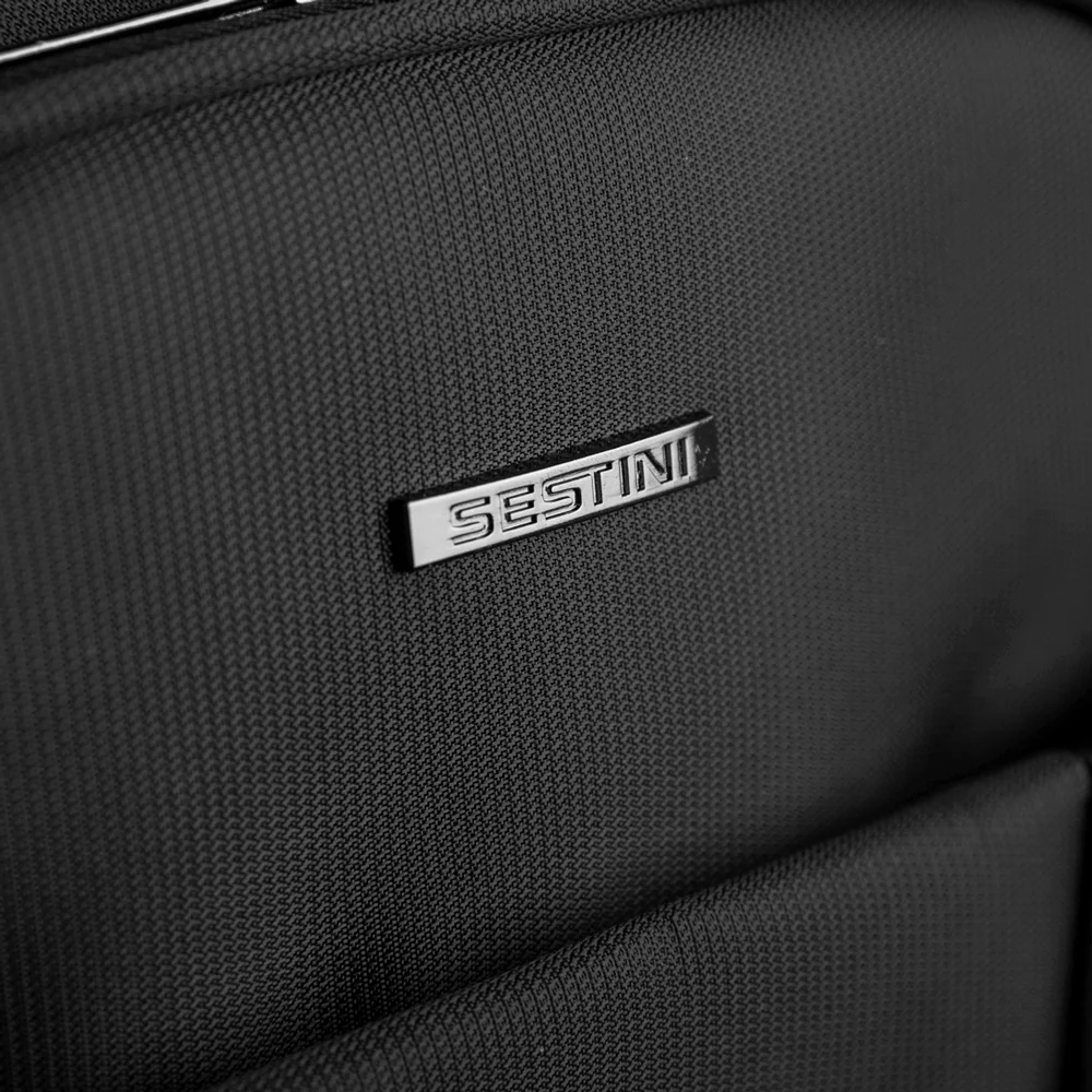 Mochila Grande 3 Compartimentos Com Cabo de Aço Notebook 17" Sestini Impact - Preto