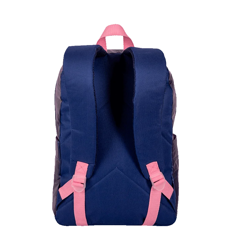 Mochila Grande Capricho Puffer Azul - Metálico