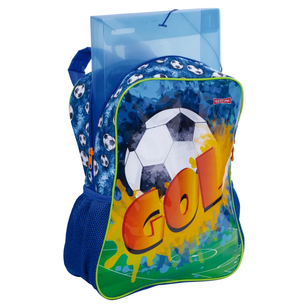 Mochila Grande Sestini 21M Futebol Colorido