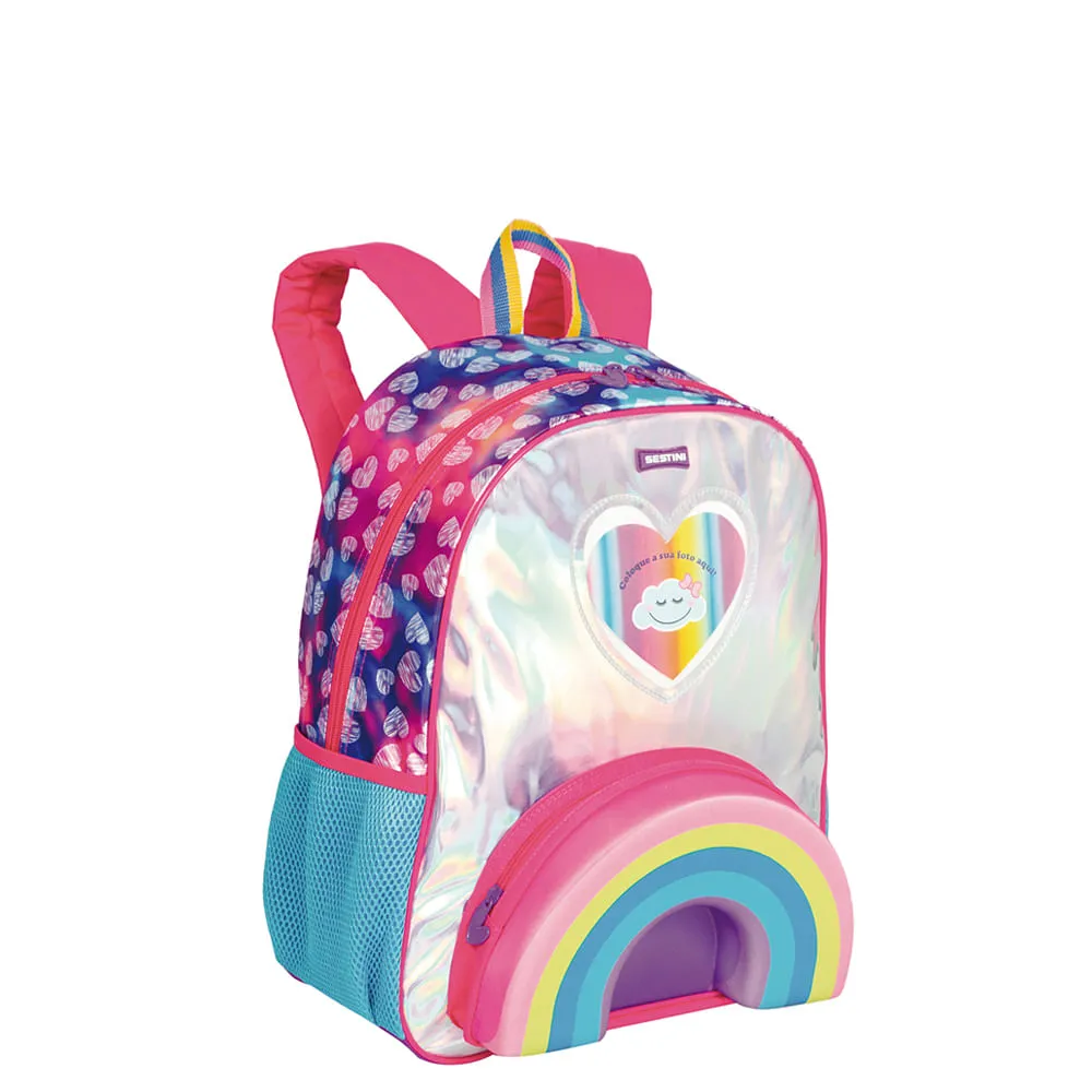 Mochila Grande Sestini 21X Arco Íris Colorido