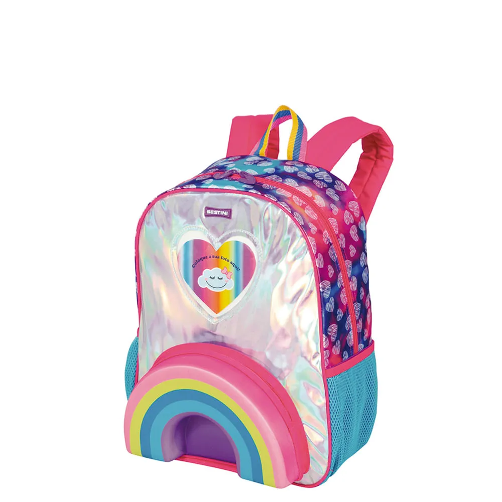 Mochila Grande Sestini 21X Arco Íris Colorido