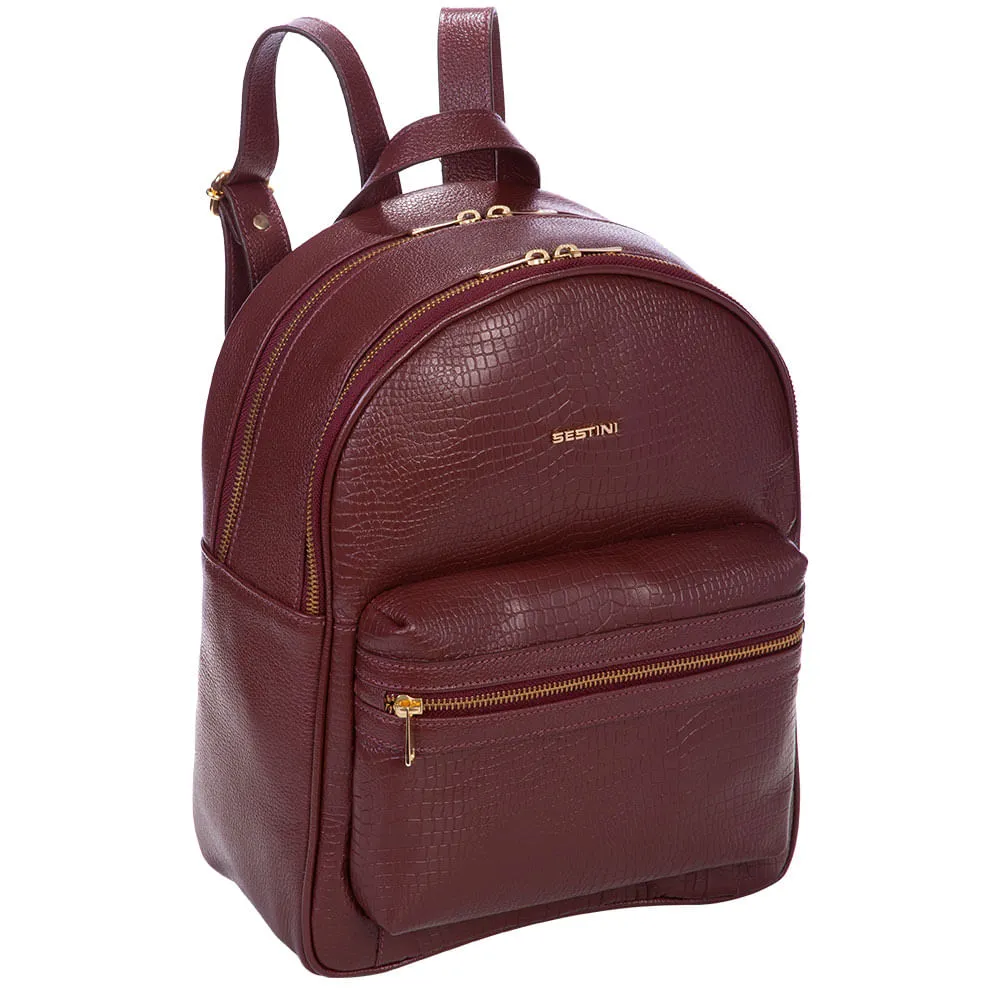 Mochila Grande Sestini Skin Marrom - Pinhão