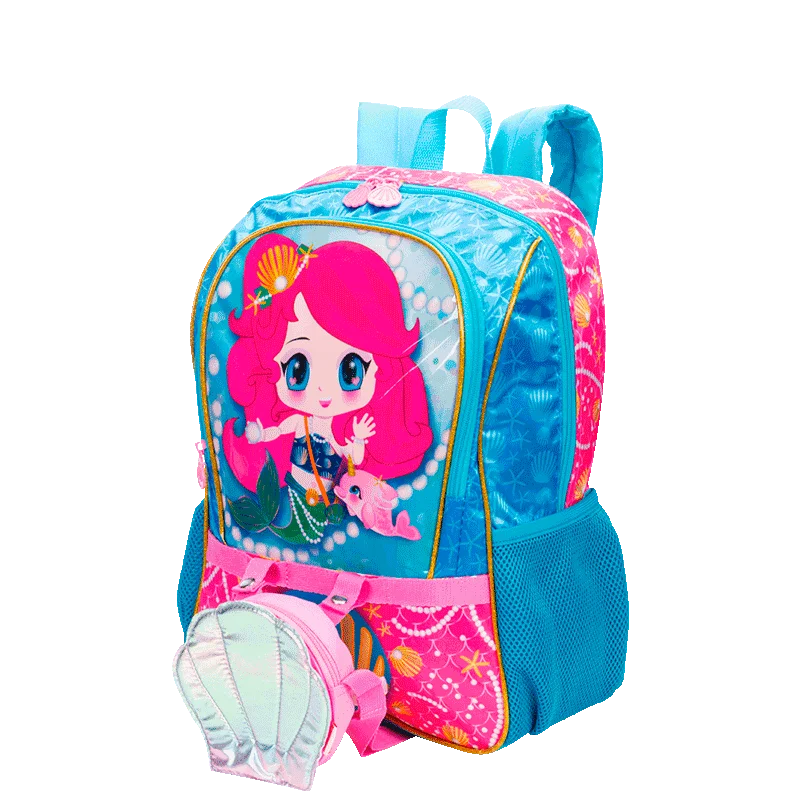 Mochila Grande com Bolsa Sestini Y Anime - Colorido