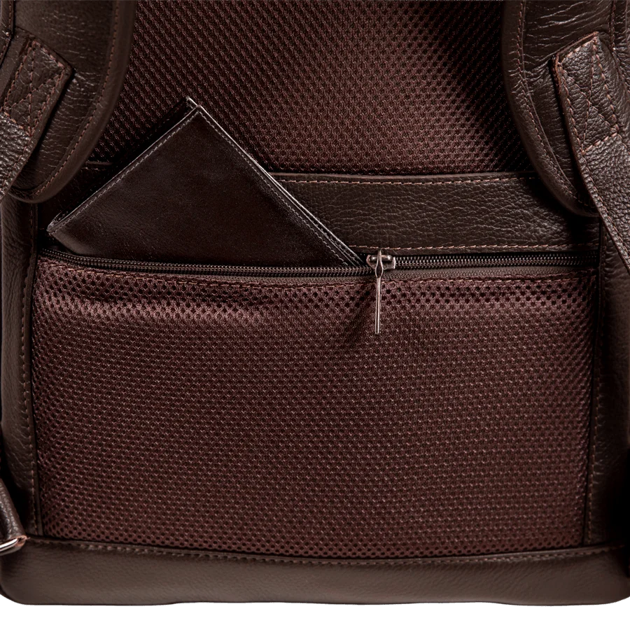 Mochila Slim 2 Compartimentos Notebook 15,6 Sestini Prime Couro - Café