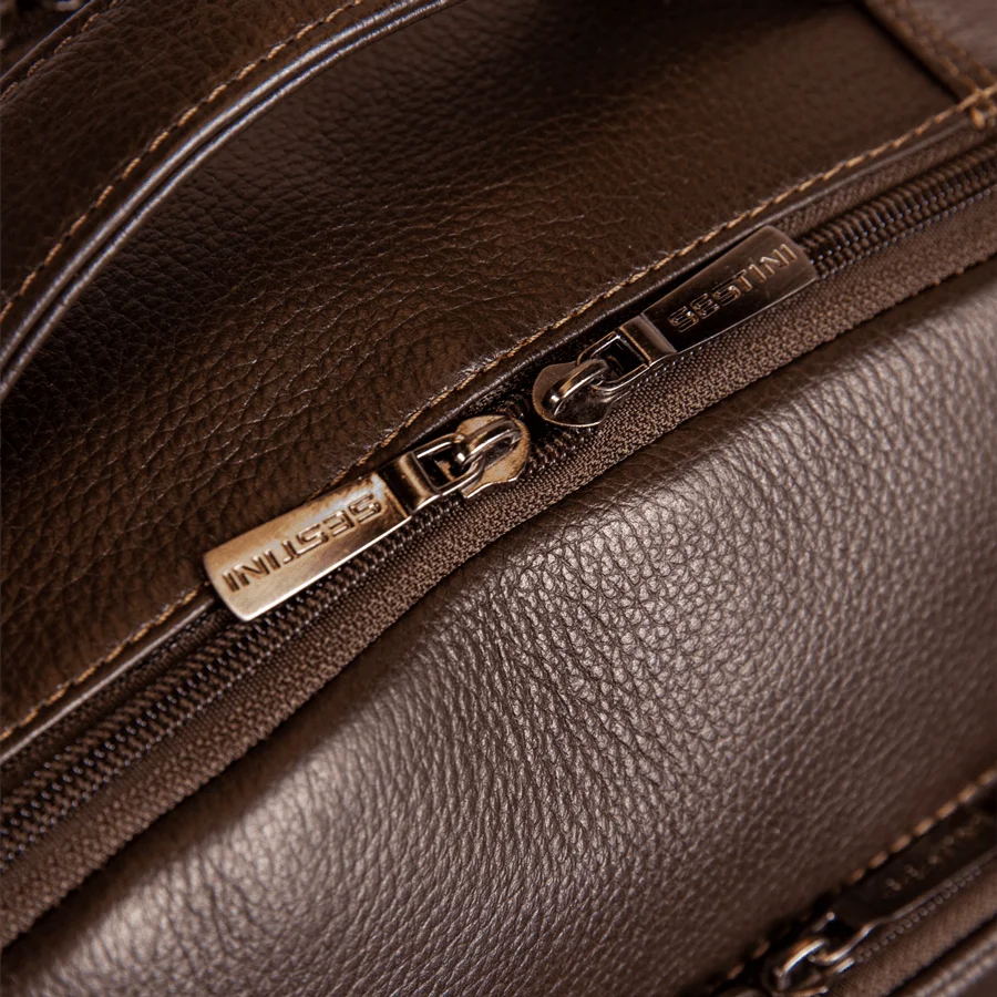 Mochila Slim 2 Compartimentos Notebook 15,6 Sestini Prime Couro - Café