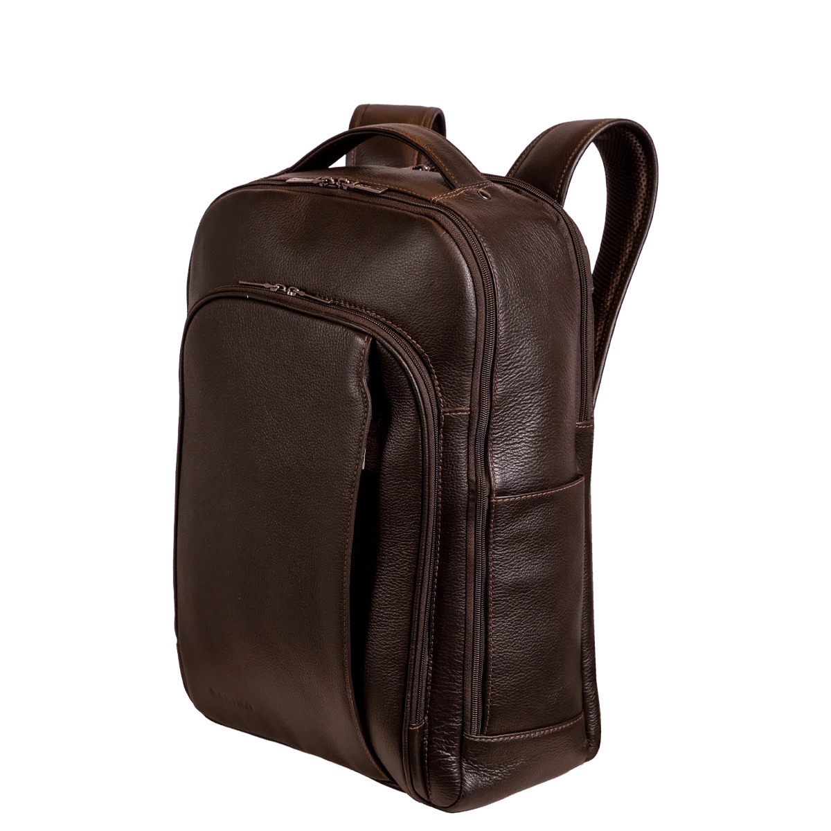 Mochila Slim 2 Compartimentos Notebook 15,6 Sestini Prime Couro - Café